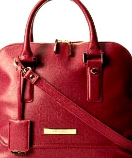 Ivanka Trump Ava Saffiano Dome Satchel Top Handle Bag,Black,One Size