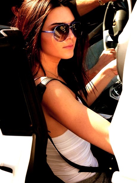 Kendall Jenner in a Ferrari